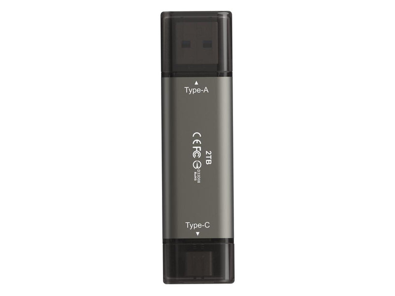 TEAM X2 MAX DRIVE 2TB Titanium USB 3.2 Gen2 External Solid State Flash Drive,