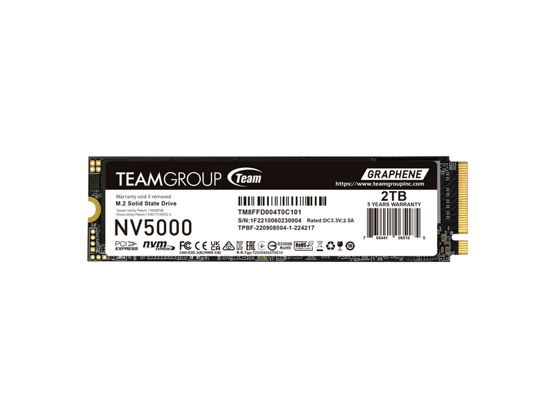 Team Group NV5000 M.2 2280 2TB PCIe 4.0 x4 with NVMe Internal Solid State Drive