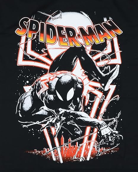 MAD ENGINE MARVEL SPIDER-MAN T-SHIRT MEN'S DARK MODE SLEEVE TEE - MEN XL - BLACK - Like New