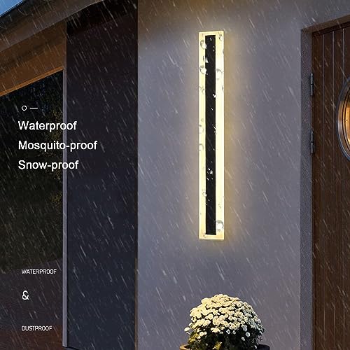 YONGJISHUN 2 PACK 32INCH LONG OUTDOOR LED WALL LIGHT 24W waterproof - BLACK - Like New