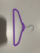 GENERIC FUZZY VELVET SMALL HANGERS WITH METAL HOOK 11" X 7" (3 PACK) - PURPLE - Like New