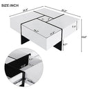 BITUMAN MODERN SQUARE COFFEE TABLE EXTENDABLE SLIDING TABLETOP WF305182AAK WHITE - Like New