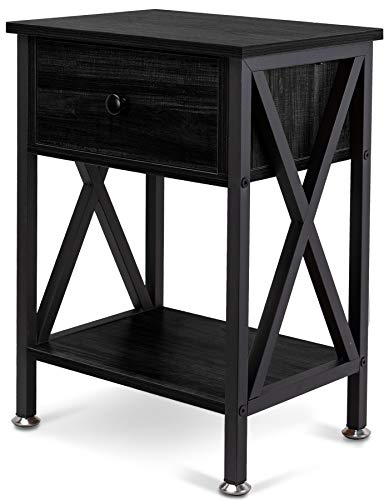 GOOD & GRACIOUS Multi-Function Nightstands, Small Narrow End Table with Drawer - Like New
