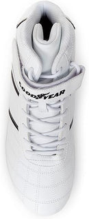 GOODYEAR MENS CLUTCH RACER SNEAKER HIGH-TOP SNEAKERS - SIZE: MEN 8 - WHITE/BLACK - Brand New
