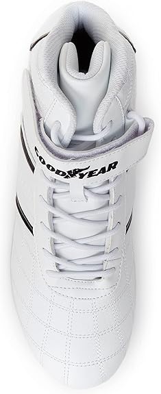GOODYEAR MENS CLUTCH RACER SNEAKER HIGH-TOP SNEAKERS - SIZE: MEN 8 - WHITE/BLACK - Brand New