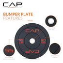 CAP BARBELL RUBBER OLYMPIC BUMPER PLATE | 55LB SINGLE - BLACK - Like New