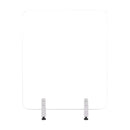 MASTERVISION PROTECTOR SERIES FRAMELESS GLASS DESKTOP DIVIDER - CLEAR/ALUMINUM - Brand New