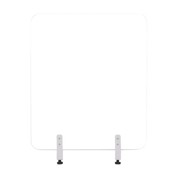 MASTERVISION PROTECTOR SERIES FRAMELESS GLASS DESKTOP DIVIDER - CLEAR/ALUMINUM - Brand New