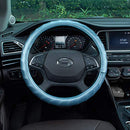 ATMOMO Microfiber Leather Car Steering Wheel Cover Universal Fit 15 Inch - Blue - Brand New