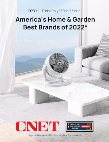 DREO 11.8" AIR CIRCULATOR FAN DESK FAN WHOLE ROOM CIRCULATION - WHITE - Like New