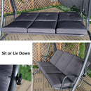 ZSHIYUIO PATIO SWING WITH ADJUSTABLE CANOPY & THICKENED CUSHIONS, GRAY - Like New