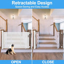 CHEEGLU RETRACTABLE BABY GATE FOR STAIRS 55 INCH DOG GATE FOR STAIR C-33 - WHITE Like New