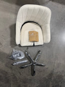 BESTERA VANITY CHAIR WITH WHEELS - BEIGE/SILVER LEGS - Like New