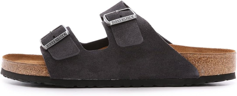 BIRKENSTOCK MEN'S SUEDE SOFT FOOTBED ARIZONA SANDAL - SIZE: MEN 9 - VELVET GRAY - Like New