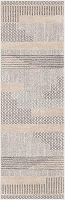 Well Woven Harlow Collection Briar Beige 2x7 Runner Rug - Clean, Easy Care - Brand New