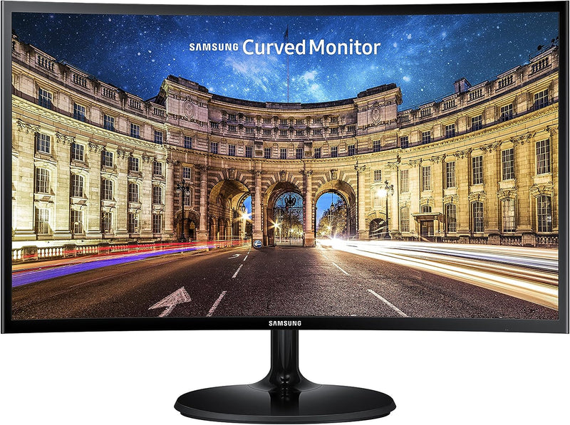 For Parts: SAMSUNG LC24F390FHNXZA 24 Curved LED FHD Gaming Monitor 60Hz CRACKED SCREEN