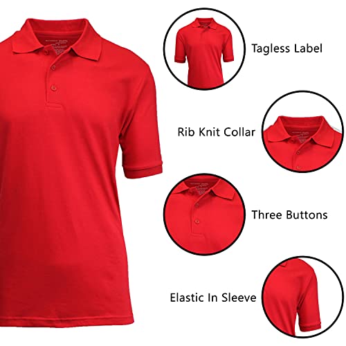 GALAXY BY HARVIC MENS POLO PIQUE SHIRT SIZE 2XL RED MPQ-54RD - Brand New