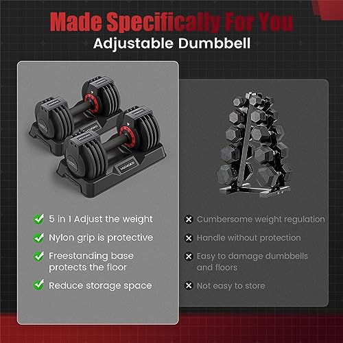 MANGKO ADJUSTABLE DUMBBELL 25LB SINGLE WEIGHT 5 IN 1 METAL HANDLE - BLACK - Like New