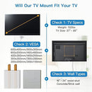 PERLESMITH TV Wall Mount for 37"-85"Large TVs Holds up to 132lbs PSLF6 - BLACK - Like New