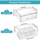 VTOPMART 2 PACK ACRYLIC LARGE STACKABLE STORAGE DRAWERS, FOR CLOSET - CLEAR - Like New