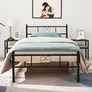AINGOO Twin Bed Frame Metal Headboard Footboard SA1297T - Black - Brand New