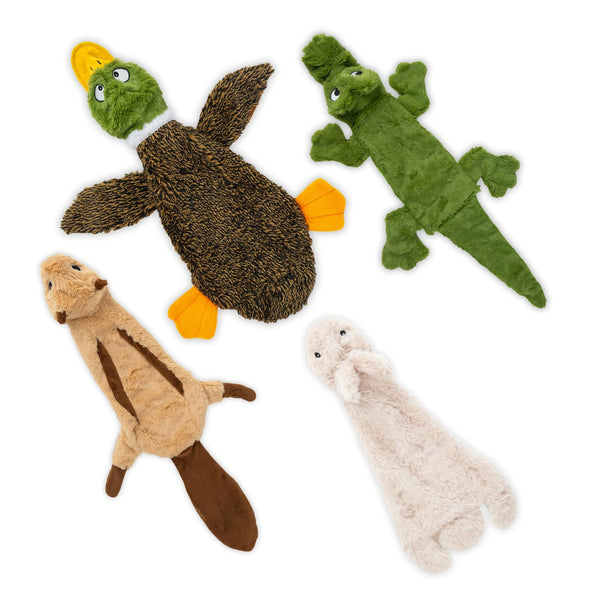 Best Pet Supplies 2-in-1 Stuffless Squeaky Dog Toys with Soft, Durable Fabric - Brand New