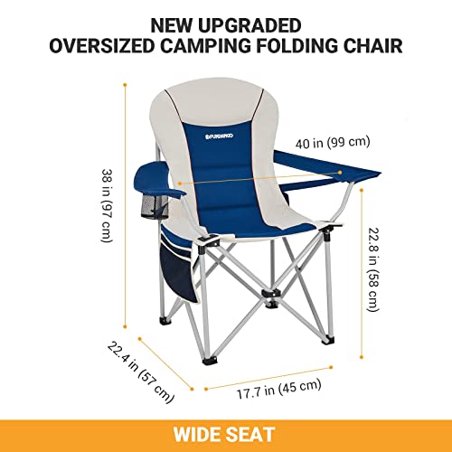 FUNDANGO Oversized Camping Chair with Lumbar Back Support Padded Outdoor - Like New