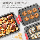 BAZOVA 3-PIECE BAKING SHEET SET WITH CIRCLE GROOVES NONSTICK HN101-3P GRAY - Like New