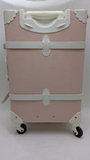 COTRUNKAGE Vintage Trunk 2Pc Luggage Set TSA Lock Carry On - Pink Embossed - Like New