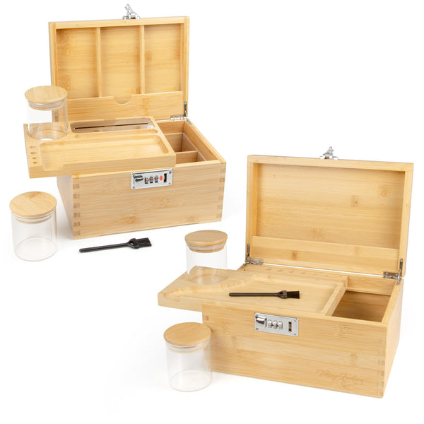 VIKING FACTORY LARGE BAMBOO BOX TRAY SET BUNDLE, 2 PACK - BAMBOO - Like New