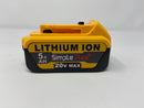 SIMPLE PLUS+ 5.0AH 20V MAX REPLACEMENT 20V MAX BATTERY 2 PACKS - YELLOW/BLACK - Like New