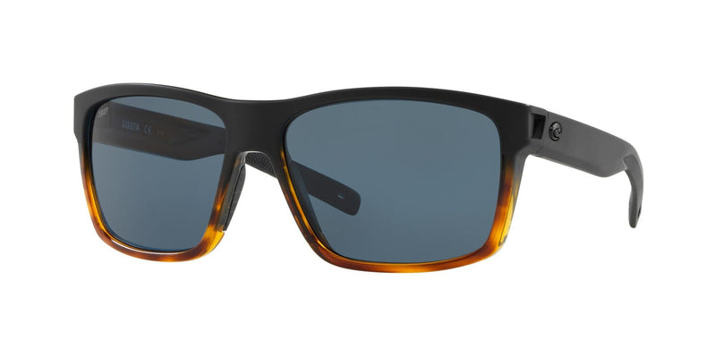COSTA DEL MAR MEN'S SLACK TIDE RECTANGULAR POLARIZED 580P MATTE BLACK/GRAY - Like New