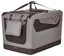 AMAZON BASICS PORTABLE FOLDING SOFT CRATE CARRIER KENNEL 36 X 24 X 24 - GREY - Like New
