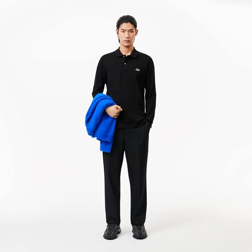 LACOSTE MEN'S SHORT SLEEVE CLASSIC PIQUE POLO SHIRT SIZE MEN L BLACK - Brand New