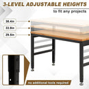 HARIPUL 48" ADJUSTABLE WORKBENCH WITH POWER OUTLETS, 2000 LBS - BURLYWOOD - Like New