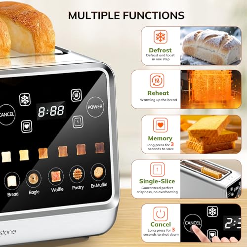 Keenstone Toaster 4 Slice, Digital Smart Toaster, Memory Function, TA7703-UL - Like New