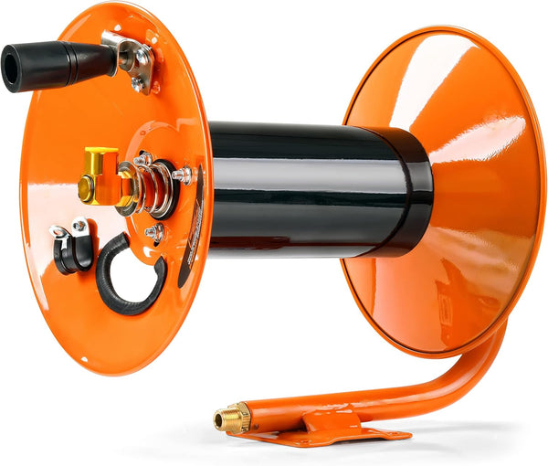 SuperHandy Air Hose Reel Tool Retractable Hand Crank 3/8" x 100' - Orange/Black Like New