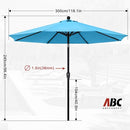 ABCCANOPY 10FT PATIO UMBRELLA TABLE UMBRELLA PUSH BUTTON TILT - TURQUOISE - Like New