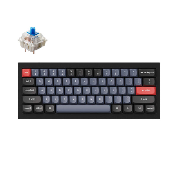 KEYCHRON QT WIRED Q4 SWAPPLABLE RGB BACKLIGHT BLUE SWITCHES - CARBON BLACK - Like New