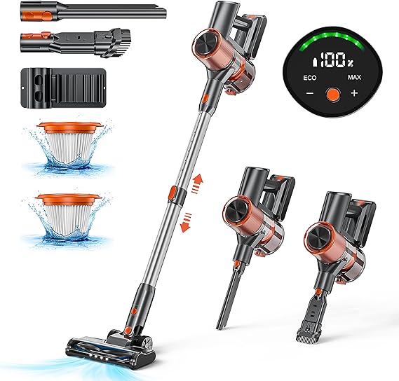 KCHE Cordless Vacuum Cleaner with LED Display 6-in-1 Stick - Scratch & Dent