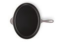LE CREUSET ENAMELED CAST-IRON 15.75 INCH OVAL SKILLET L20173A-407F - OYSTER - Like New