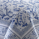 LAURA ASHLEY CHARLOTTE BLUE COTTON DUVET FULL QUEEN - 3 PIECE - WHITE/BLUE - Brand New