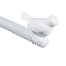 B01DFKN9DG 3/4" Cute Decorative Bird Adjustable Curtain Rod Set 28-48" - White - Brand New