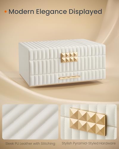 SONGMICS HOME Large Capacity Jewelry Box PU Surface with Stitching UJBC184W01 - Like New