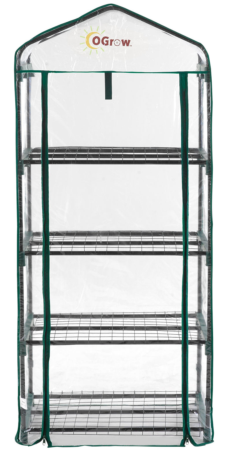 OGROW MINI PORTABLE GREENHOUSE WITH COVER AND 4 TIER SHELVES OG2719-4T - CLEAR - Like New