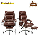 ZZWHOM EXECUTIVE OFFICE CHAIR WITH FOOTREST 350 LBS RECLINING BIG - COFFEE Brown - Like New