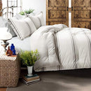 LUSH DECOR STRIPE REVERSIBLE COTTON COMFORTER SET FULL/QUEEN 3 PIECE SET - GRAY - Like New