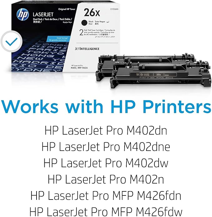 HP 26X Black High-yield Toner Cartridges 2-Pack HP LaserJet Pro CF226XD - Black Brand New