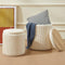 CHILIHOM ROUND OTTOMAN WITH STORAGE SET OF 2 UPHOLSTERED VELVET - BEIGE - Brand New