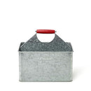 B0CFGBLH9G Rectangular Patitioned Cleaning Cadding – Galvanized with red Handle - Brand New